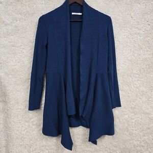 Ricki's Cardigan Sweater Womens Small Blue Open Front Lightweight Drape Knit‎